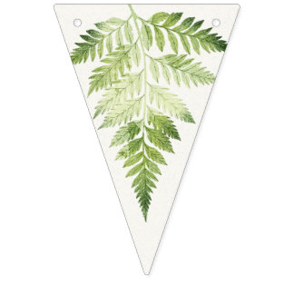 Minimalistisk Grönt Ferns Party Dekoration Flaggor