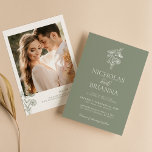 Minimalistisk Grönt för Blommigt - Modern Bröllop- Inbjudningar<br><div class="desc">Minimalistisk Blommigt Sage Grönt Modern Bröllop-fotoinbjudan. Anpassa enkelt genom att ersätta varje info. Kontrollera förhandsgranskningen innan du lägger till i kundvagn.</div>