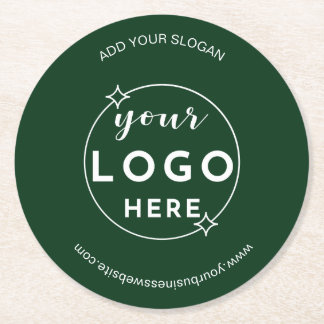 Minimalistisk Grönt för Business Professionell Log Underlägg Papper Rund