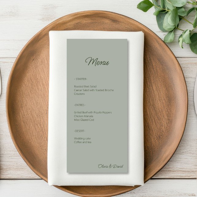Minimalistisk Grönt för elegant Sage Meny (Skapare uppladdad)