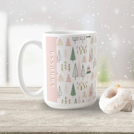 Minimalistisk Grönt för Julgranar och  Rosa Kaffemugg