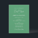 Minimalistisk Grönt för modern Bat mitzvah Kelly i Inbjudningar<br><div class="desc">Anpassningsbar Minimalistisk Grönt av skript Kelly Modern Bat mitzvah inbjudan</div>