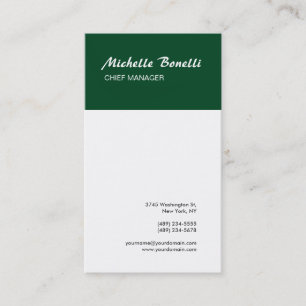 Minimalistisk Grönt för professionell och Vit mode Visitkort