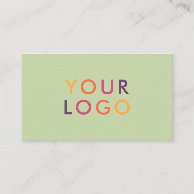 Minimalistisk Grönt för skannerbar QR-Logotyp Visitkort (Framsida)