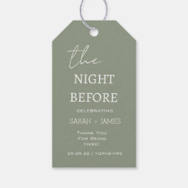 Minimalistisk Grönt för sommartid natten före Bröl Presentetikett