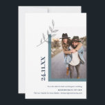 Minimalistisk Grönt för utomhusfoto av Löv-typ Spara Datumet<br><div class="desc">Kan anpassas helt efter dina behov i kostym. © Gorjo Designs. Gade åt dig via Zazzle-plattformen. // Obs! Fotot som används är endast en platshållarbild. Du måste ersätta med ett eget foto innan du beställer/skriver ut. Kontakta mig om du behöver hjälp med detta. // Behöver du hjälp med att anpassa...</div>