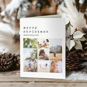 Minimalistisk Grönt - fotopassage för julfamiljen Helgkort