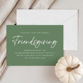 Minimalistisk Grönt Friendsgiving Inbjudningar