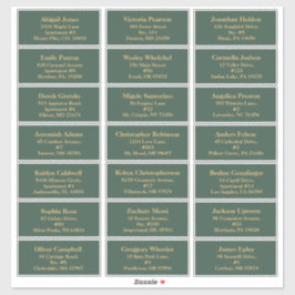 Minimalistisk Grönt i klassisk jultid, gäst Adress Klistermärken