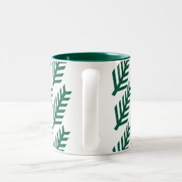 Minimalistisk Grönt Löv Mönster Mugg - Eco Stil Dr