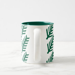 Minimalistisk Grönt Löv Mönster Mugg - Eco Stil Dr