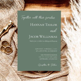 Minimalistisk Grönt Modern Bröllop Inbjudningar