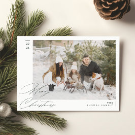 Minimalistisk Grönt Modern Family God jul Julkort