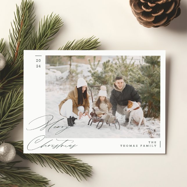 Minimalistisk Grönt Modern Family God jul Julkort (Skapare uppladdad)