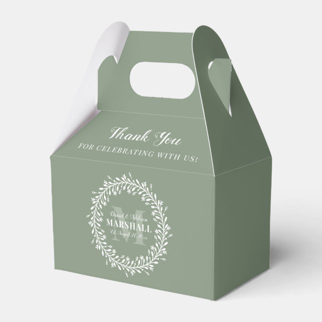Minimalistisk Grönt Nytt par andningsmonogram Presentaskar (Framsidan Sidan)
