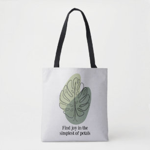 Minimalistisk Grönt och blå Blommigt utan Stil Tygkasse