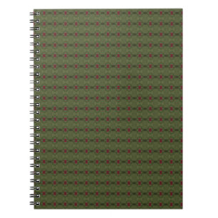 Minimalistisk Grönt och Röda sjölösa Mönster Anteckningsbok