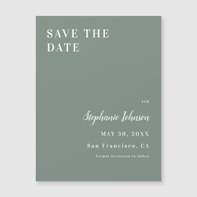 Minimalistisk Grönt och vit Möhippa (Framsida)