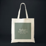 Minimalistisk Grönt och vit Möhippa Tygkasse<br><div class="desc">Den minimalistiska Grönten Sage och den vita Möhippan Tote Bag har en ren och modern utformning med en mjuk grönt. På framsidan finns enkel vit text som skapar en subtil kontrast som framhäver meddelandet utan att övervältra designen. Den minimalistiska estetiska ge är en sofistikerad, elegant känner, skapar den perfekt för...</div>