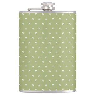 Minimalistisk Grönt och vitt monogram Fickplunta