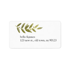 Minimalistisk Grönt Olive Gren Adressetiketter