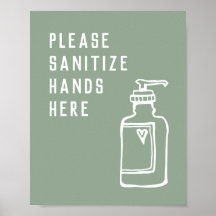 Minimalistisk Grönt Sanitize Händer här