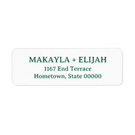 Minimalistisk Grönt Serif Namn & Returadress Returadress Etikett