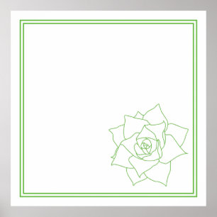 Minimalistisk Grönt Succult Art Poster