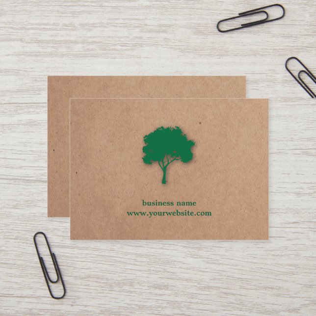 Minimalistisk Grönt Träd Kraft (tryckt) Landskapni Visitkort (Front/Back In Situ)