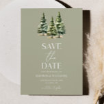 Minimalistisk Grönt Winter Snowy Gräs Träd Bröllop Spara Datumet<br><div class="desc">Det här är ett Vinterkort för minimalistisk Grönt i Gräs Träd Bröllop spara datum.</div>
