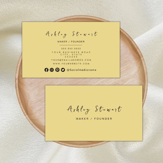 Minimalistisk Groovy Modern Professionell Branding Visitkort (Skapare uppladdad)