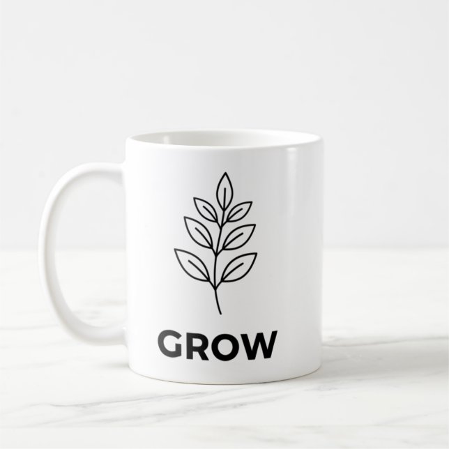 Minimalistisk "grow"-inspiration kaffemugg (Vänster)