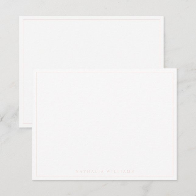 Minimalistisk grundläggande anpassning för  Rosa Anteckningskort (Fram/baksida)