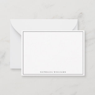 Minimalistisk Grundläggande Personlig Svart Brevpa Anteckningskort