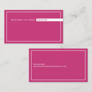 minimalistisk grundläggande, stilistisk fuchsisk r visitkort