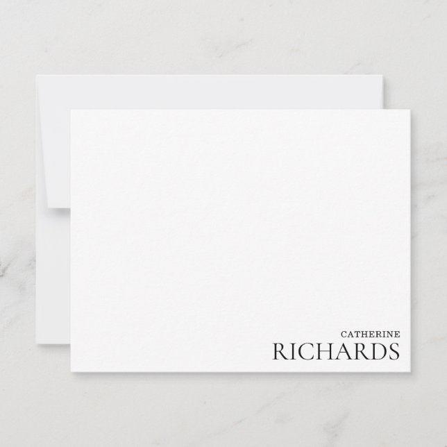 Minimalistisk grundläggande typografi anteckningskort (Framsida)