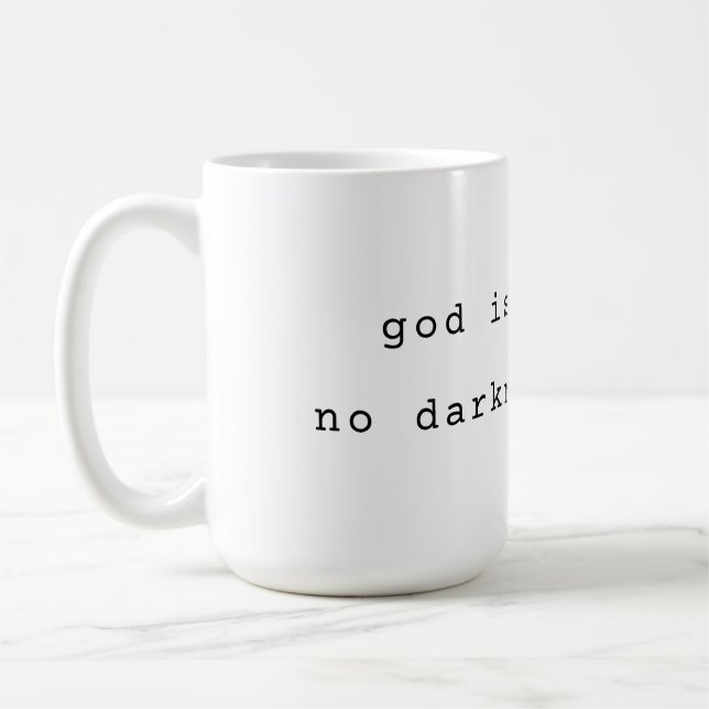 Minimalistisk Gud är Ljus Kaffe Mugg (Vänster)