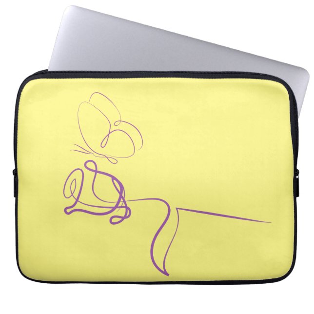 Minimalistisk gul bärbar datorsköld laptop fodral (Framsidan)