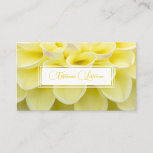 Minimalistisk gul blomma florist vit rektangel visitkort
