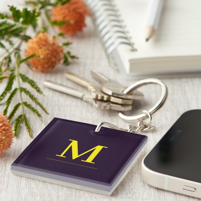 Minimalistisk gul elegant sofistikerad monogram (Högra Framsidan)