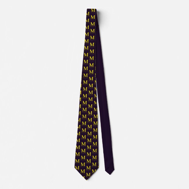 Minimalistisk gul elegant sofistikerad monogram slips (Framsida)