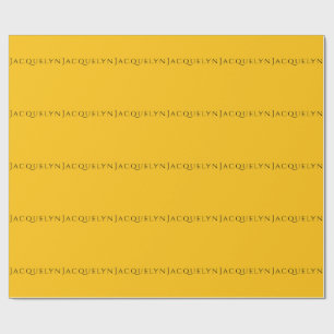 Minimalistisk Gul Orange Enkel Elegant Modern Namn Presentpapper