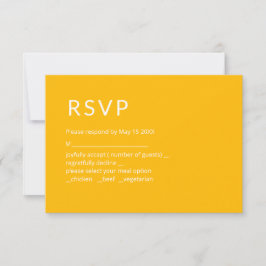 Minimalistisk gul RSVP-kort OSA Kort