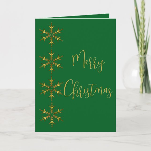 Minimalistisk gul snöflinga Handritad konst Kort (Framsida)