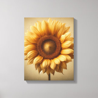 Minimalistisk gul solros blommar canvas väggkonst