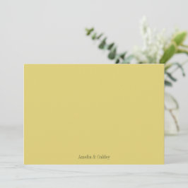 Minimalistisk gul sommar elegant bröllop anpassad tack kort