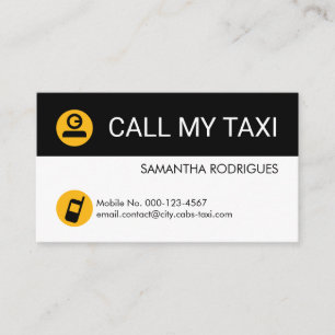 Minimalistisk Gul Taxi Förare Visitkort