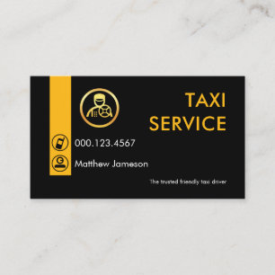 Minimalistisk Gul Taxi Körflik Visitkort