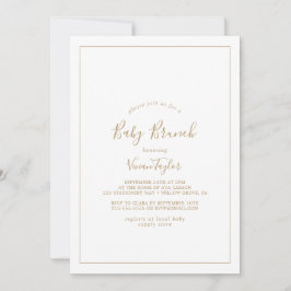 Minimalistisk Guld Baby Brunch Inbjudningar