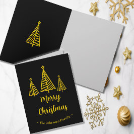 Minimalistisk Guld Black God jul Hälsning Kort